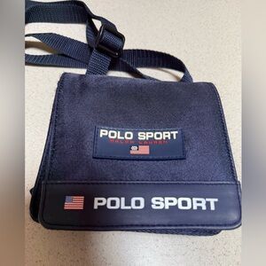 Polo Ralph Lauren Vintage Y2K Sport Navy Mini Crossbody Bag 5” x 5”
